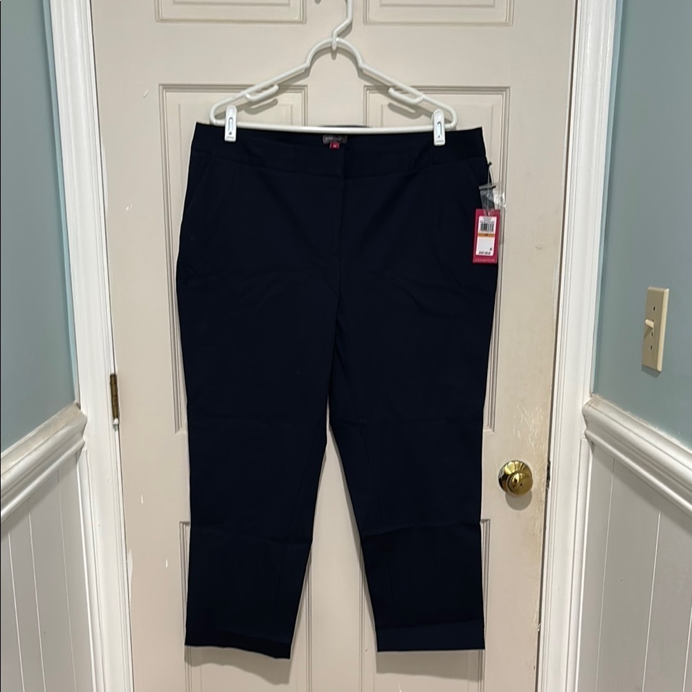 Vince Camuto Women’s Classic Essential Ankle Trousers Navy Blue Size 18W